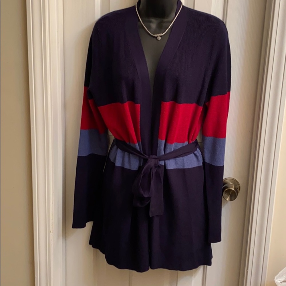 Evolution by Cyrus Navy & Red Cardigan - NWT